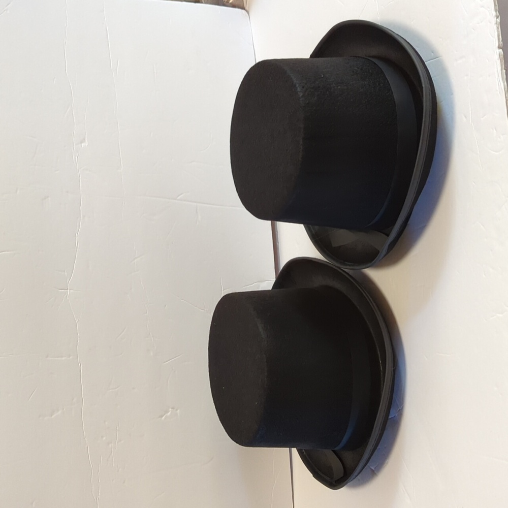 2 NEW Black Polyester Felt Costume Top Hats